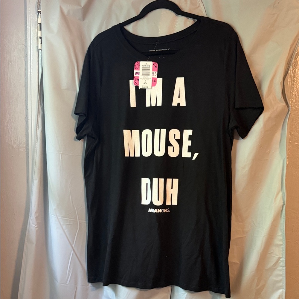 Torrid Black Tee with White Text